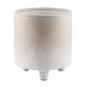 CILINDRO CON PIEDINI CERAMICA H14,5 D14 avorio (Cod. 39506-01)