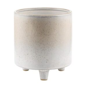 CILINDRO CON PIEDINI CERAMICA H14,5 D14 avorio (Cod. 39506-01)