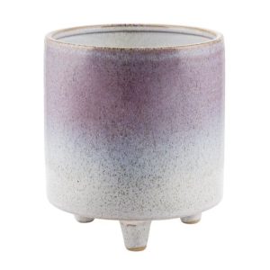 CILINDRO CON PIEDINI CERAMICA H14,5 D14 rosa (Cod. 39506-03)