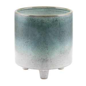 CILINDRO CON PIEDINI CERAMICA H14,5 D14 verde (Cod. 39506-02)