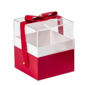 SCATOLINA PLEXIGLASS 9,5X9,5XH11 CM rosso (Cod. 39448-01)