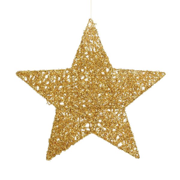 DECORO STELLA GLITTER DA APPENDERE D40 CM oro (Cod. 38667-03)