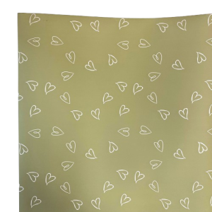 SET 12 PZ. FOGLI CON CUORI 60MY 58X58 CM  verde-salvia (Cod. 39589-04)