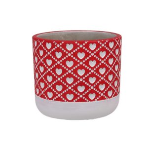 VASO CEMENTO HEARTS H10,5 D12 CM rosso (Cod. 39682-01)