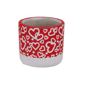 VASO CEMENTO HEARTS H7,5 D8,5 CM rosso (Cod. 39683-01)