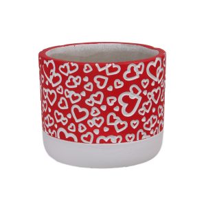 VASO CEMENTO HEARTS H9 D10,5 CM rosso (Cod. 39684-01)