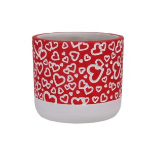 VASO CEMENTO HEARTS H10,5 D12 CM rosso (Cod. 39685-01)
