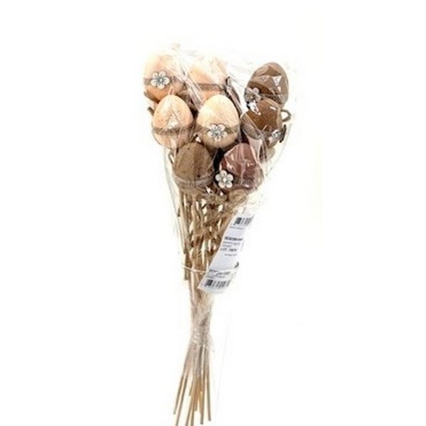 12 PZ. PICK UOVA 4 CM crema-beige-marrone (Cod. 39575-01)