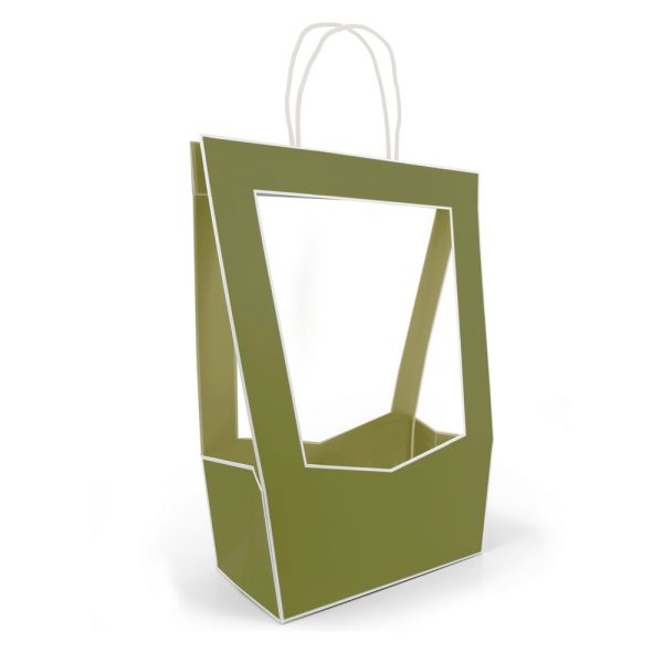 BORSA CARTA MEDAILLON 14X23 H38 5PZ MEDIA verde-kaki (Cod. 28595-10)