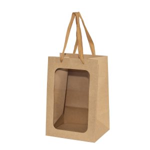 10 PZ. BORSA CON FINESTRA 20X16 H30 CM naturale (Cod. 39709-01)