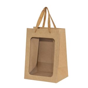 10 PZ. BORSA CON FINESTRA 18X13 H25 CM naturale (Cod. 39710-01)