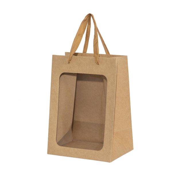 10 PZ. BORSA CON FINESTRA 18X13 H25 CM naturale (Cod. 39710-01)