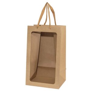 10 PZ. BORSA CON FINESTRA 25X20 H43 CM naturale (Cod. 39712-01)