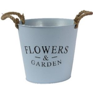 VASO LATTA FLOWERS GARDEN  H22 D24 CM azzurro (Cod. 39727-01)