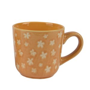 TAZZA CON FIORI 12,5X9 H8,9 CM arancione (Cod. 39728-01)