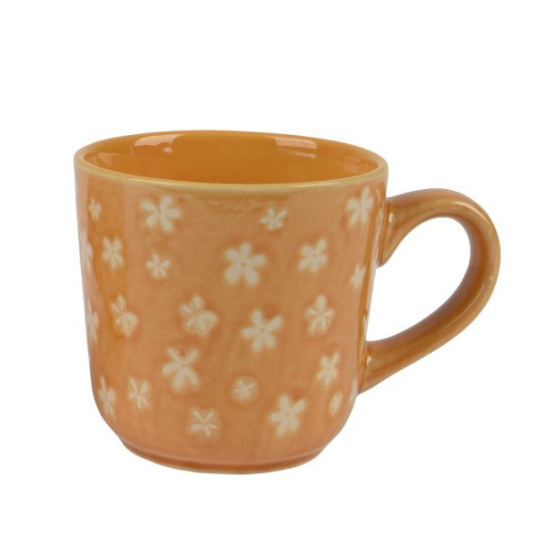 TAZZA CON FIORI 12,5X9 H8,9 CM arancione (Cod. 39728-01)