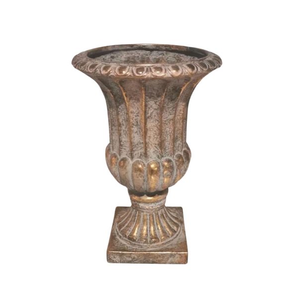 COPPA BASE QUADRA 31X31 H51 cm VB oro-anticato (Cod. 39658-01)