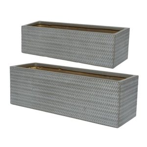 SET 2 VASO RETTANGOLARE ALEX IN E OUTDOOR 23X70 H23 CM  (Cod. 39759-01)
