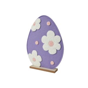 UOVO SU BASE LEGNO 26X5 H34 CM lilla (Cod. 39756-01)