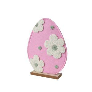 UOVO SU BASE LEGNO 20X5 H26,5 CM rosa (Cod. 39757-01)