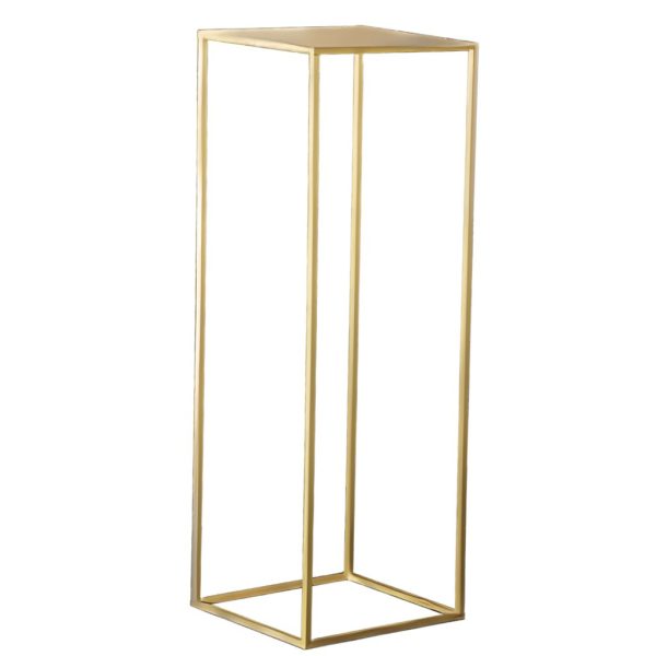 ALZATA CON APPOGGIO COLONNA METALLO 27X27 H80 oro (Cod. 33635-01)