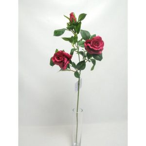 RAMO 2 ROSE E 2 BOCCIOLI 67CM rosso (Cod. 31643-01)