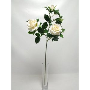 RAMO 2 ROSE E 2 BOCCIOLI 67CM crema (Cod. 31643-03)