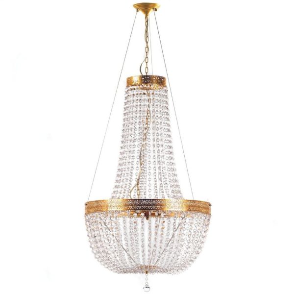LAMPADARIO GOCCE PLEX DORATO H110 D63 CM  (Cod. 39784-01)