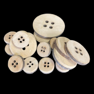 SET 30 BOTTONI LEGNO NATURALE DIAM 3-5-7 CM  (Cod. 22244-01)