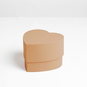 SET 2 PZ BOX  CUORI 14X12X10 - 20X17X12 CM avana (Cod. 39695-02)