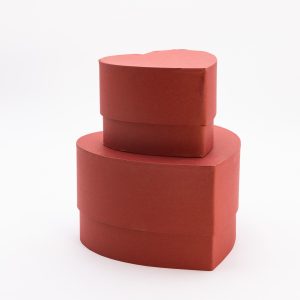 SET 2 PZ BOX  CUORI 14X12X10 - 20X17X12 CM rosso (Cod. 39695-01)