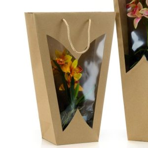 12 PZ. BORSE KRAFT PER ORCHIDEA LATI 15-29 cm H 43 cm  (Cod. 39660-01)