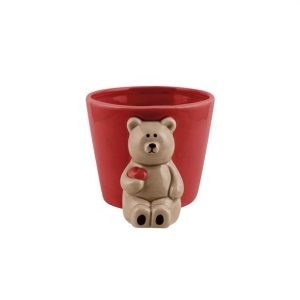 VASO ORSETTO CERAMICA 10,5X7,5XH7,8 CM  (Cod. 39655-01)