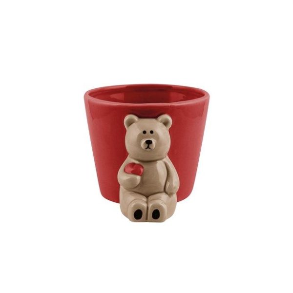 VASO ORSETTO CERAMICA 10,5X7,5XH7,8 CM  (Cod. 39655-01)