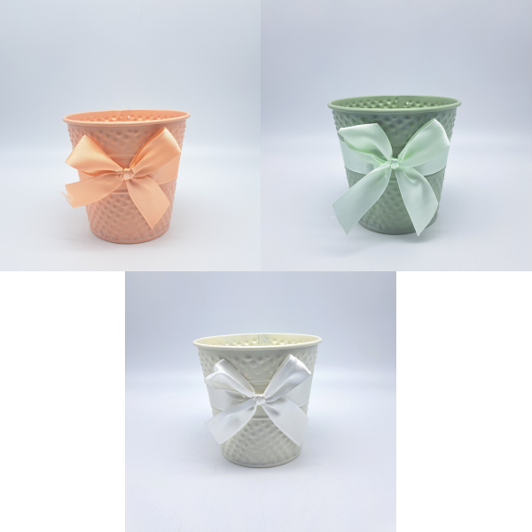 SET 6 PZ. CASPO' METALLIZZATO FIOCCO 11X10,5X10 CM colori-assortiti (Cod. 38819-01)