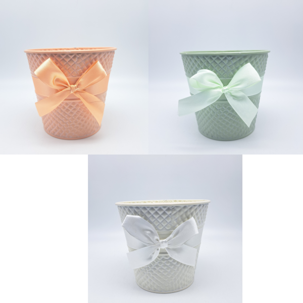 SET 6 PZ. CASPO' METALLIZZATO FIOCCO 13X12,5X12 CM colori-assortiti (Cod. 38820-01)