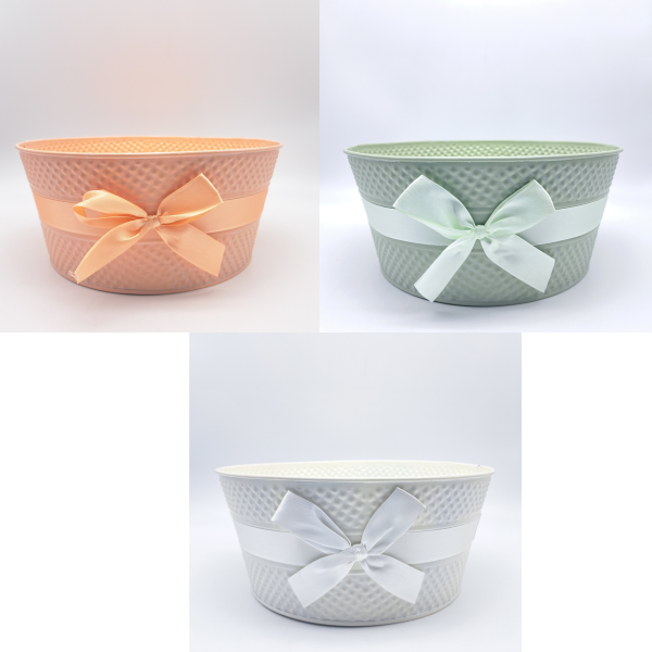 SET 3 PZ. CIOTOLA  METALLO FIOCCO 25X11 CM colori-assortiti (Cod. 38822-01)