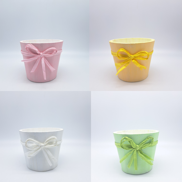 SET 4 PZ. CASPO' LEGNO RAFFIA 12,5X10X10 CM colori-assortiti (Cod. 38823-01)