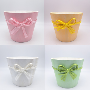 SET 4 PZ. CASPO' LEGNO RAFFIA 17,5X14,5X14 CM colori-assortiti (Cod. 38825-01)