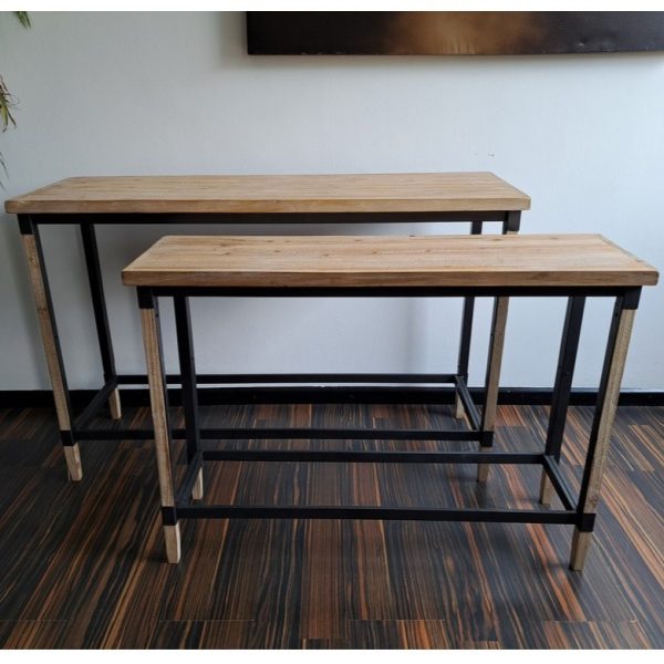 SET 2 PZ. TAVOLO RETTANGOLARE 98X28 H70- 118X38 H78 CM  (Cod. 39977-01)