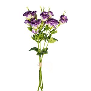 MAZZO LISIANTHUS X5 8 FIORI E 2 BOCCIOLI 70 CM lilla (Cod. 39942-01)