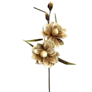 NINFEA 2 FIORI IN FOAM 115 CM crema-marrone (Cod. 39795-01)