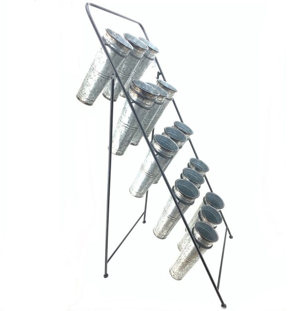 MENSOLA IN METALLO CON 15 VASI 67X180 CM  (Cod. 39809-01)