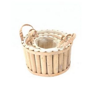SET 3 PZ. CASPO' LEGNO H10 D17-H12,5 D21,5- H15 D27 CM naturale (Cod. 39834-01)