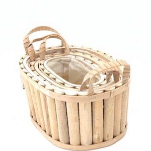 S/3 PZ. CASPO' LEGNO 10X13,5X21-12,5X18X25,5-15X23X30,5  naturale (Cod. 39835-01)