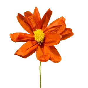 FIORI IN CARTA CON STELO 35X85 CM arancione (Cod. 39811-02)
