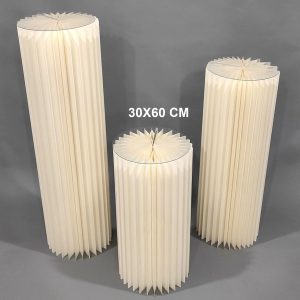 COLONNA CARTA 180GR CON BASE PLEXIGLASS 30X60 CM avorio (Cod. 39815-01)