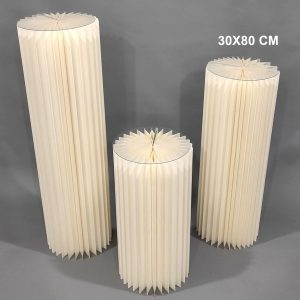 COLONNA CARTA 180GR CON BASE PLEXIGLASS 30X80 CM avorio (Cod. 39816-01)