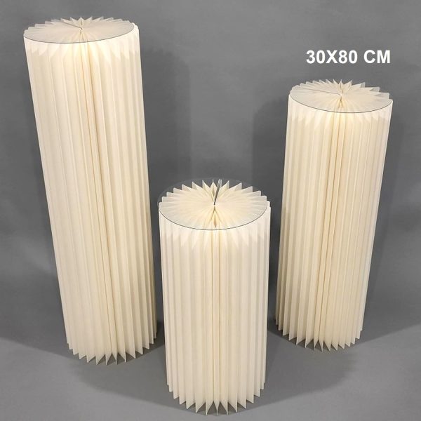 COLONNA CARTA 180GR CON BASE PLEXIGLASS 30X80 CM avorio (Cod. 39816-01)