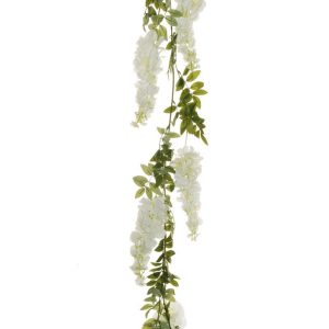 GHIRLANDA WISTERIA H187 CM CON 7 FIORI DA 28 CM  bianco (Cod. 39883-01)